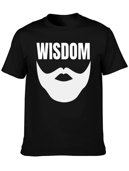 Camiseta Negra Sabiduría con Barba Blanca - Estilo Único