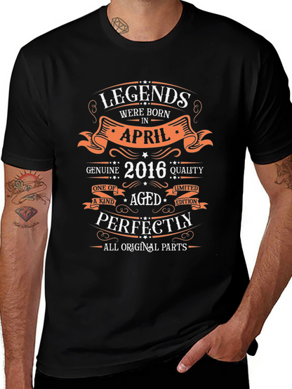 Camiseta Negra Leyendas Nacidas en Abril 2016