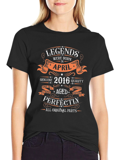 Camiseta Negra Leyendas Nacidas en Abril 2016