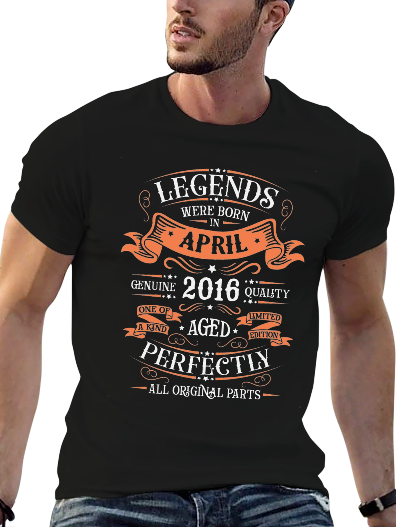 Camiseta Negra Leyendas Nacidas en Abril 2016