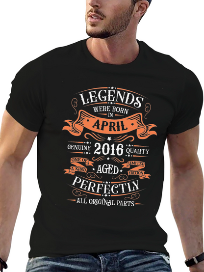Camiseta Negra Leyendas Nacidas en Abril 2016