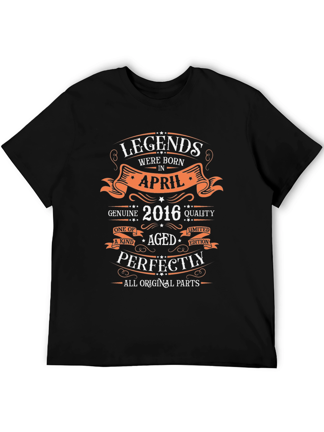Camiseta Negra Leyendas Nacidas en Abril 2016