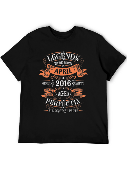 Camiseta Negra Leyendas Nacidas en Abril 2016