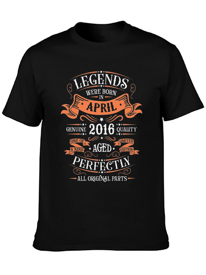 Camiseta Negra Leyendas Nacidas en Abril 2016