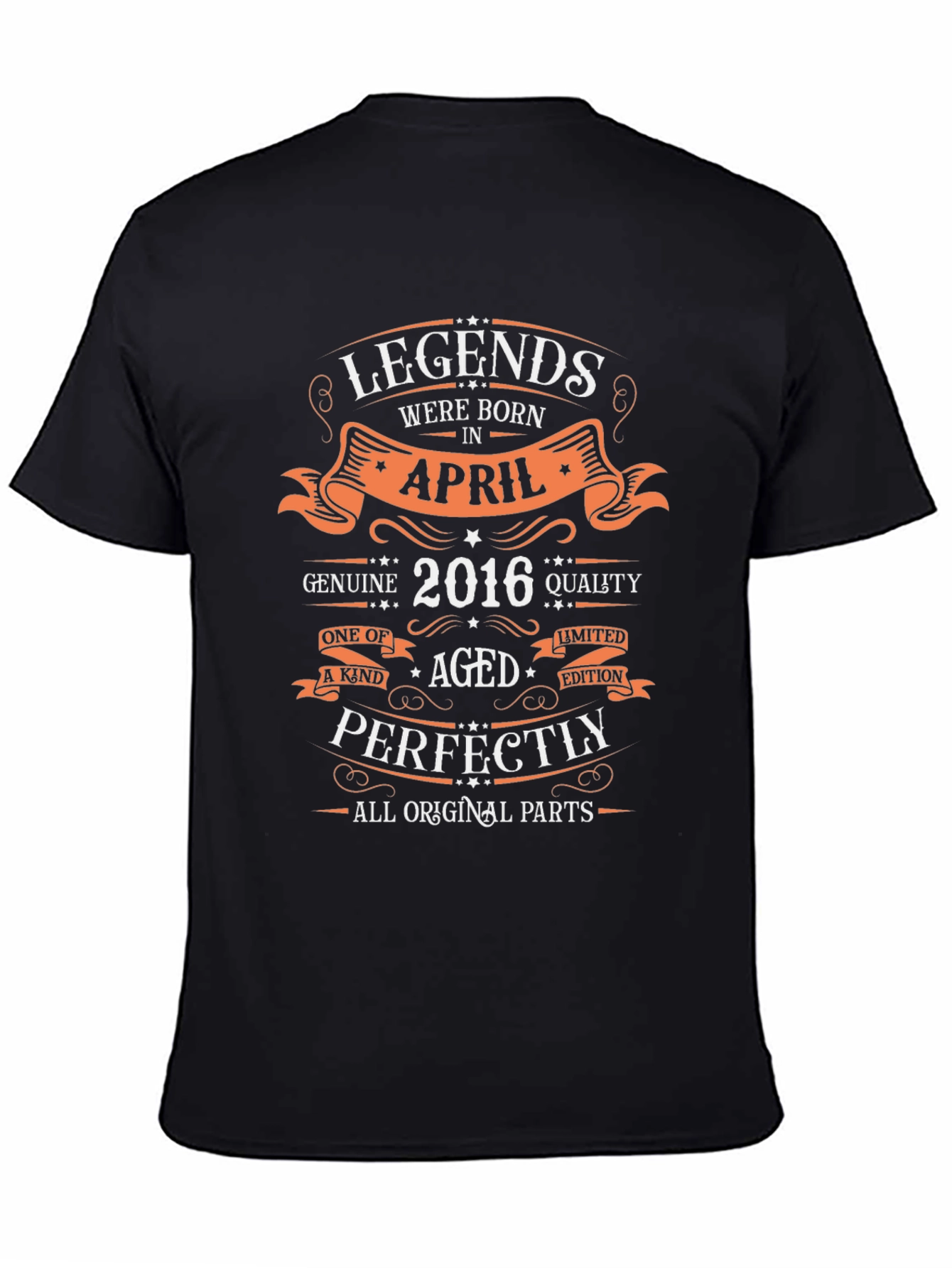 Camiseta Negra Leyendas Nacidas en Abril 2016