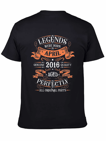Camiseta Negra Leyendas Nacidas en Abril 2016