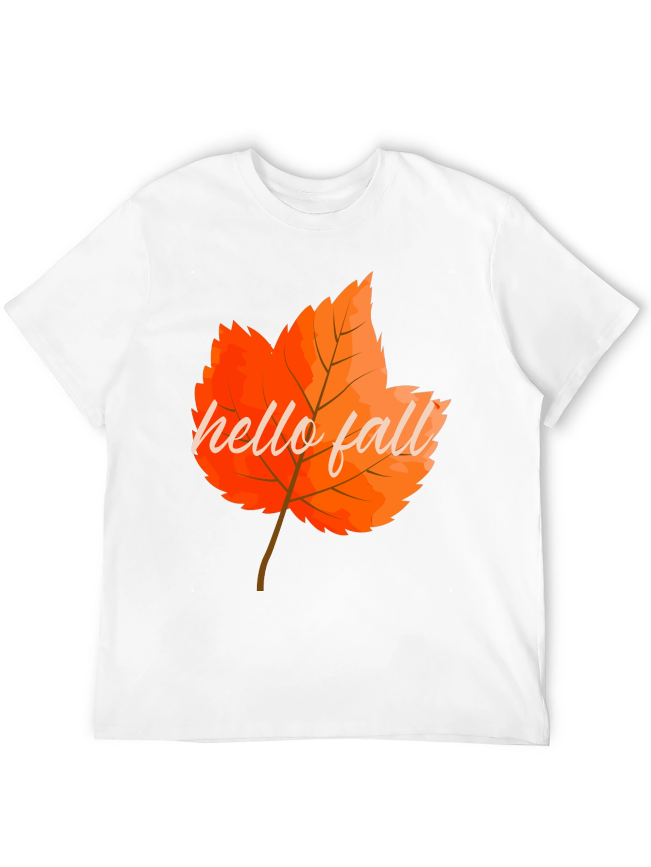 Camiseta Negra con Diseño de Hoja Otoñal