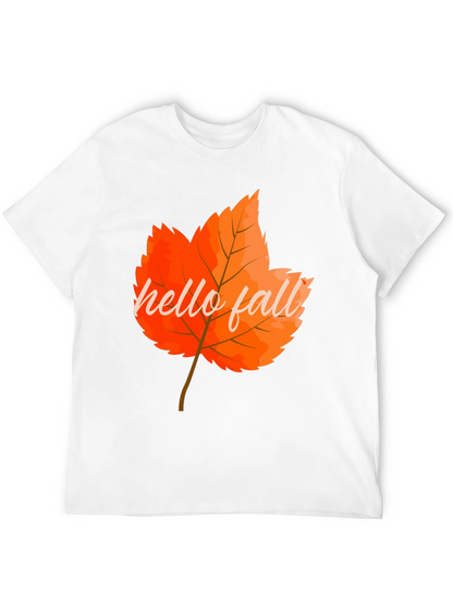 Camiseta Negra con Diseño de Hoja Otoñal