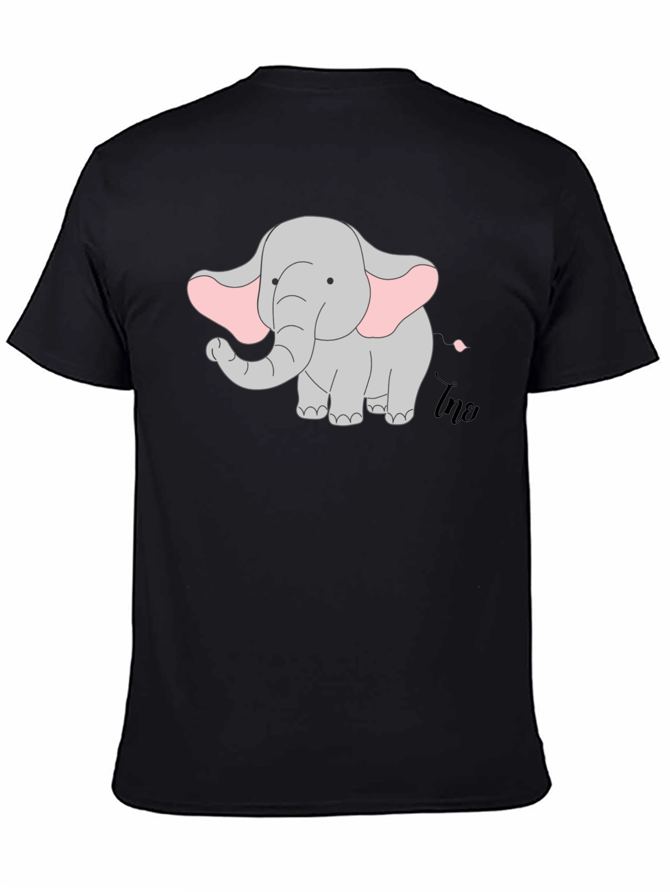 Camiseta Negra con Diseño de Elefante Infantil