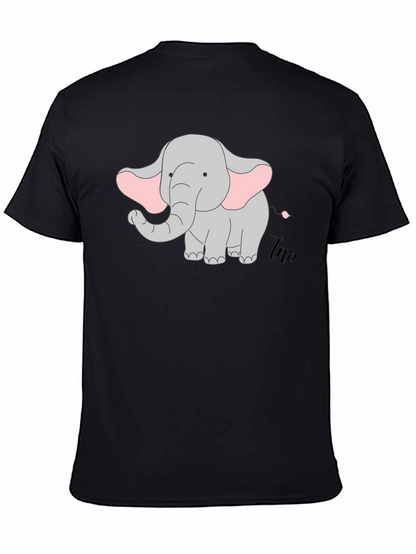 Camiseta Negra con Diseño de Elefante Infantil