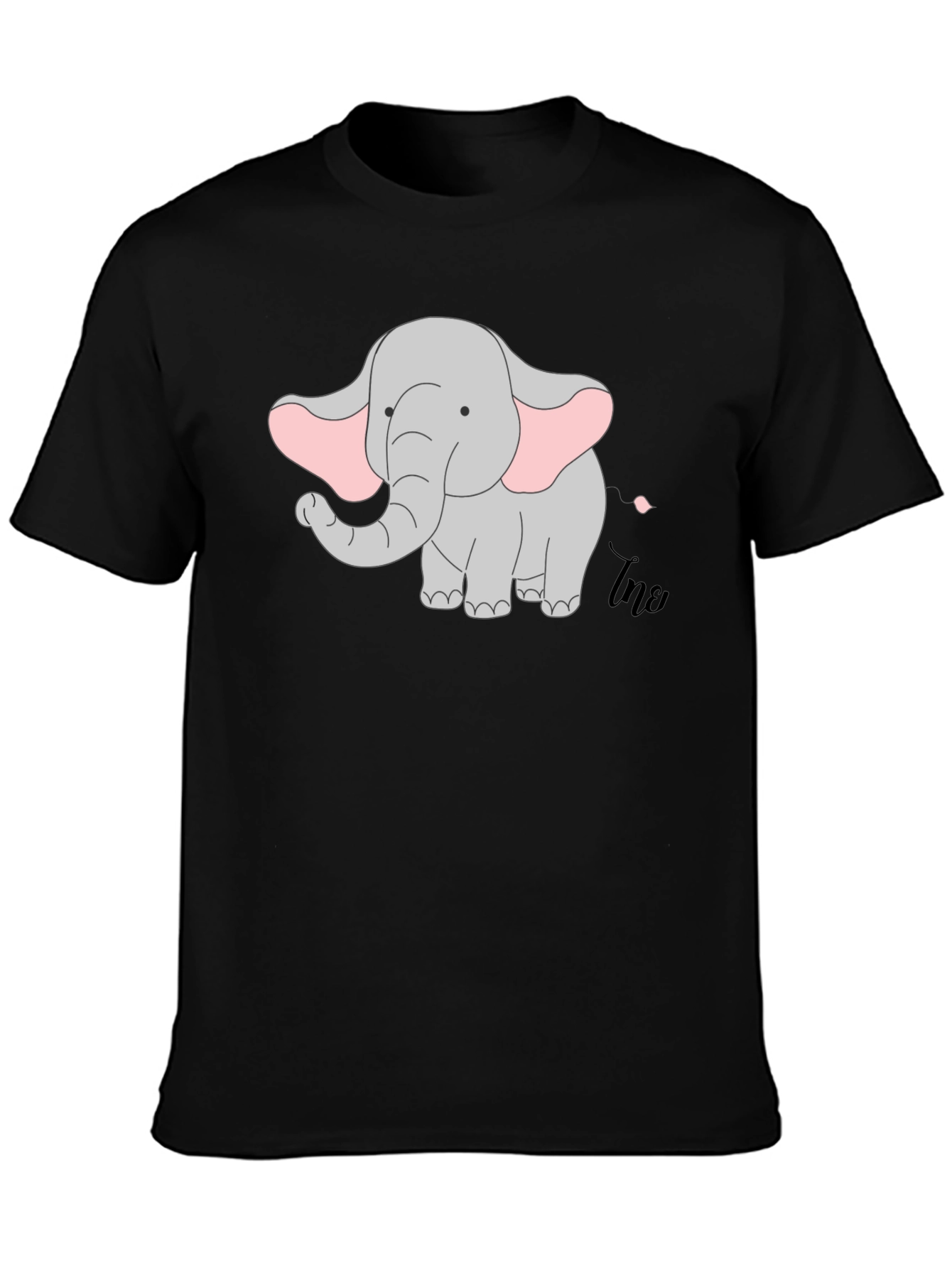 Camiseta Negra con Diseño de Elefante Infantil