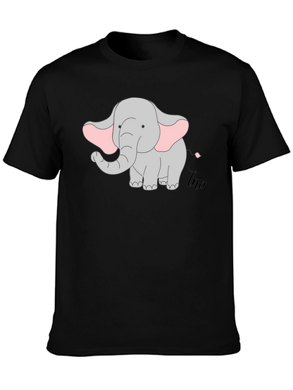Camiseta Negra con Diseño de Elefante Infantil