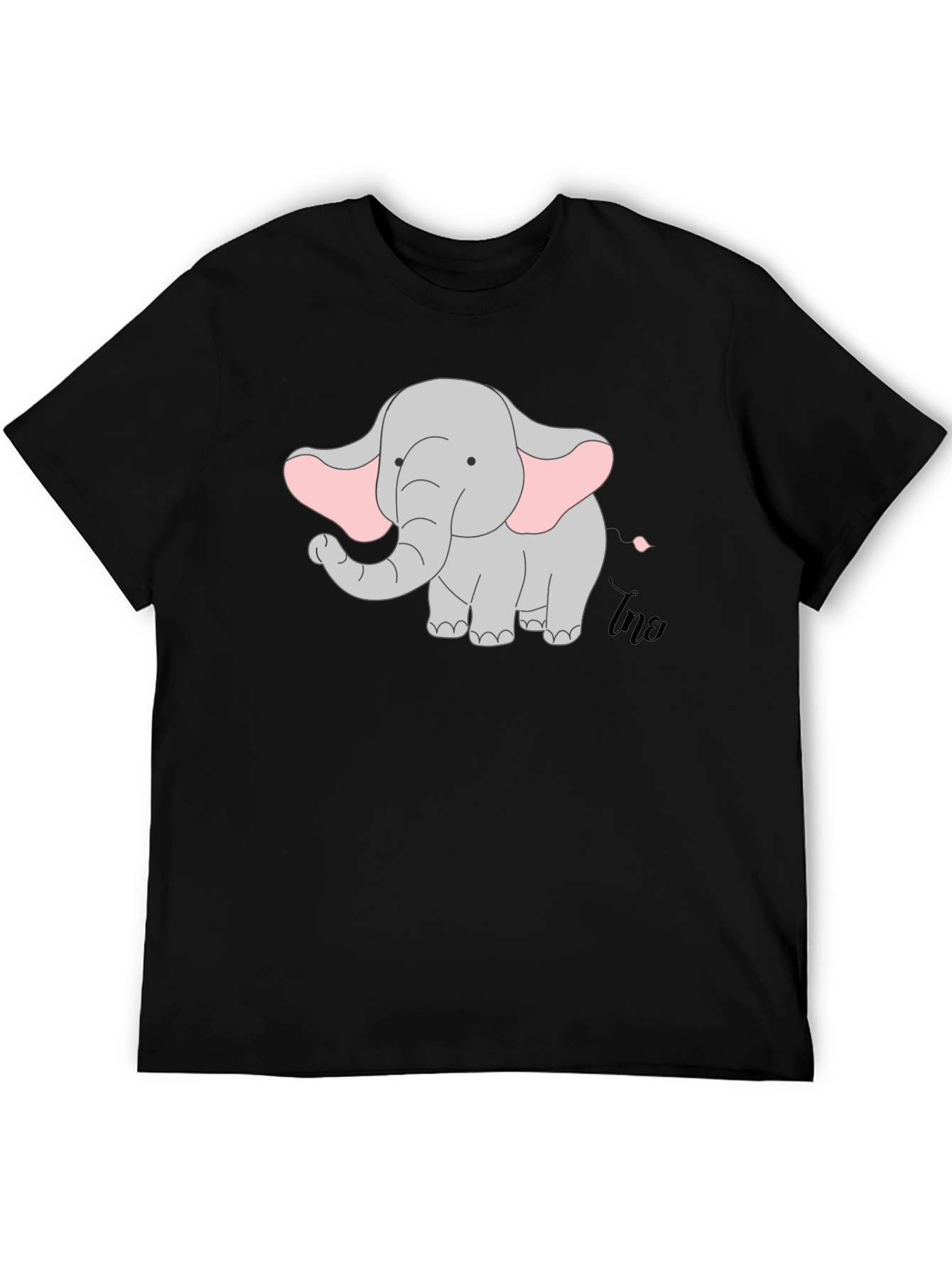 Camiseta Negra con Diseño de Elefante Infantil