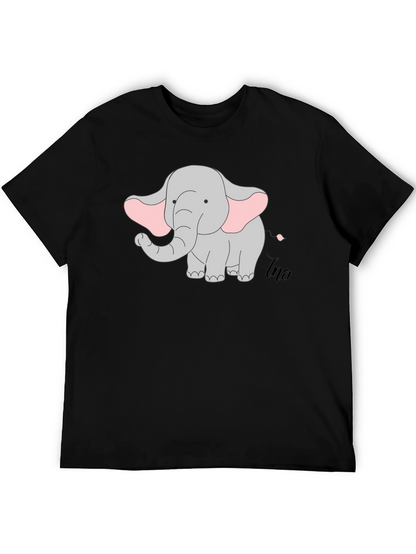 Camiseta Negra con Diseño de Elefante Infantil