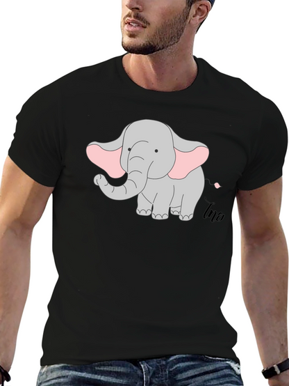 Camiseta Negra con Diseño de Elefante Infantil
