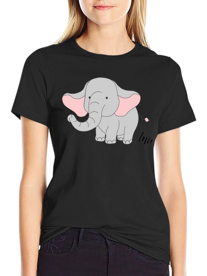 Camiseta Negra con Diseño de Elefante Infantil