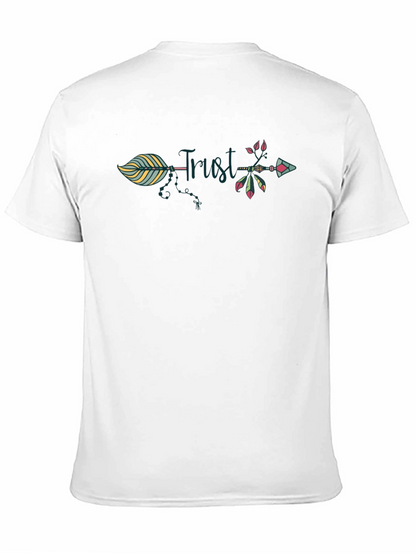 Camiseta Negra con Diseño de Flecha Confía