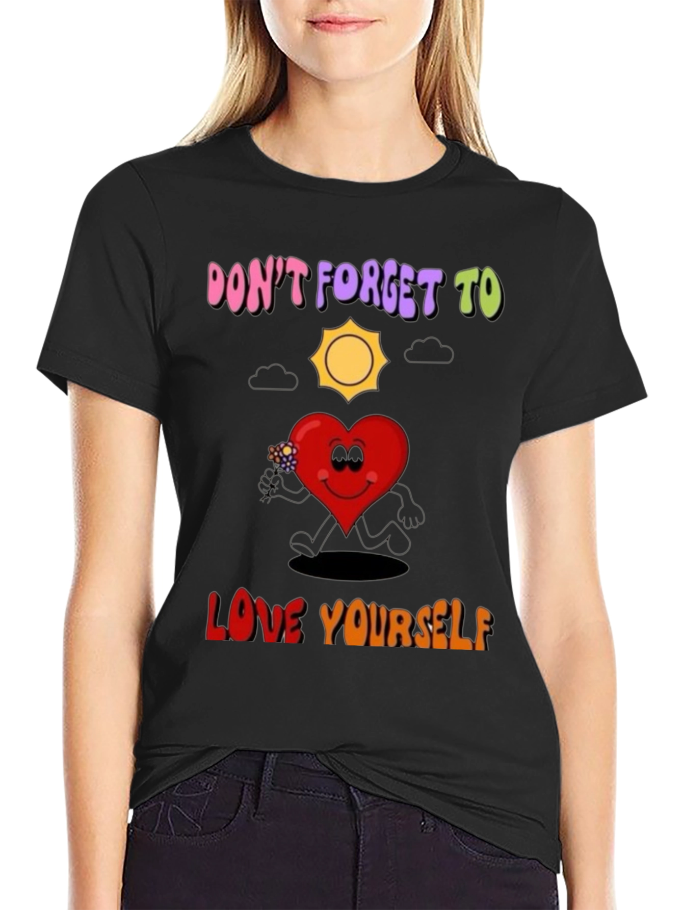 Camiseta Negra con Mensaje Positivo