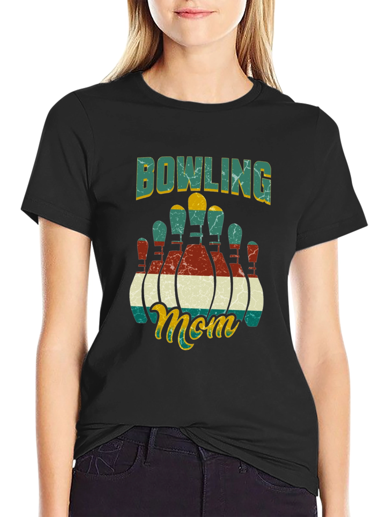 Camiseta Negra de Boliche para Mamá