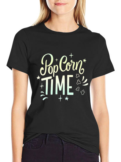 Camiseta Negra Pop Corn Time