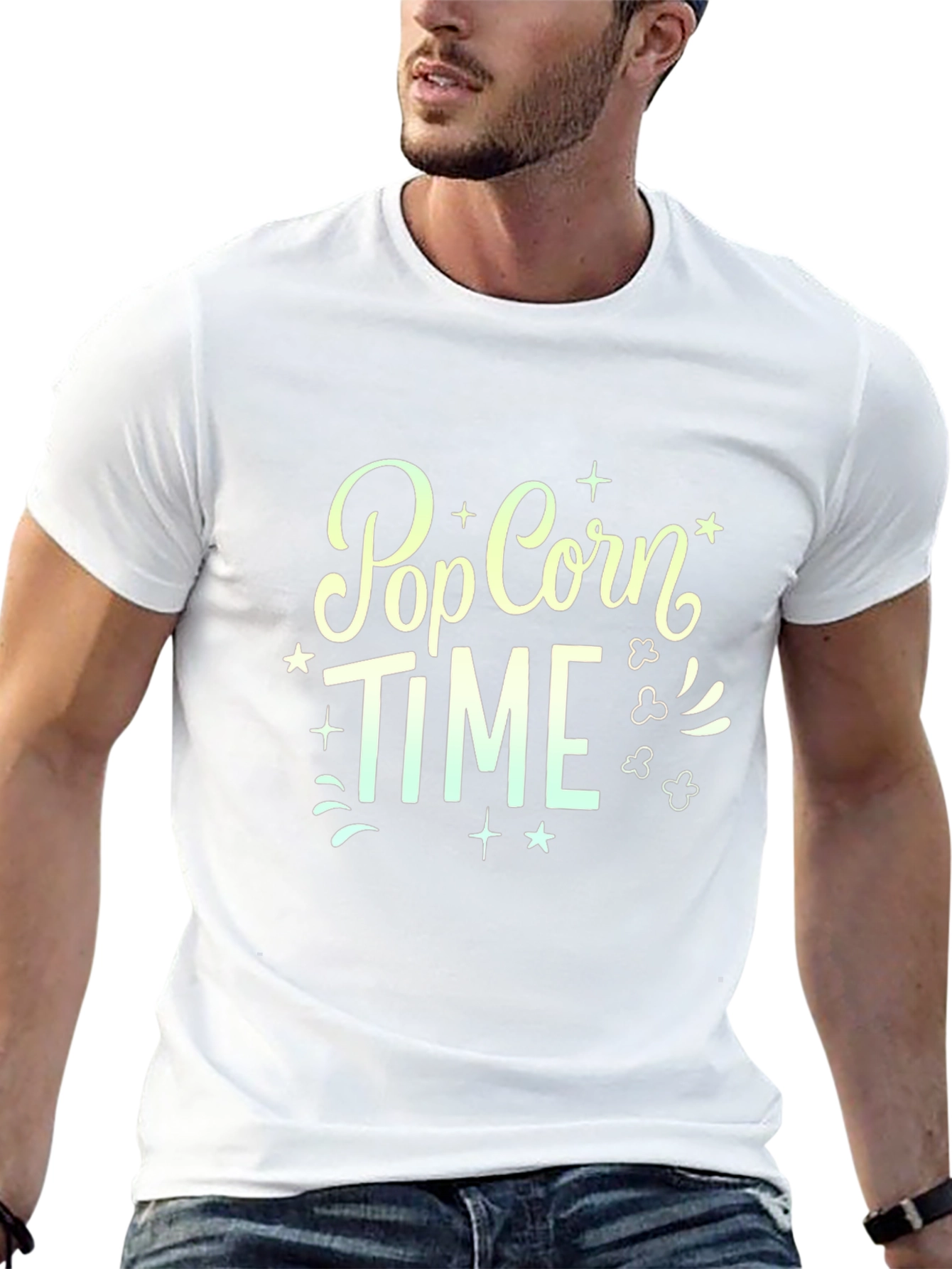 Camiseta Negra Pop Corn Time