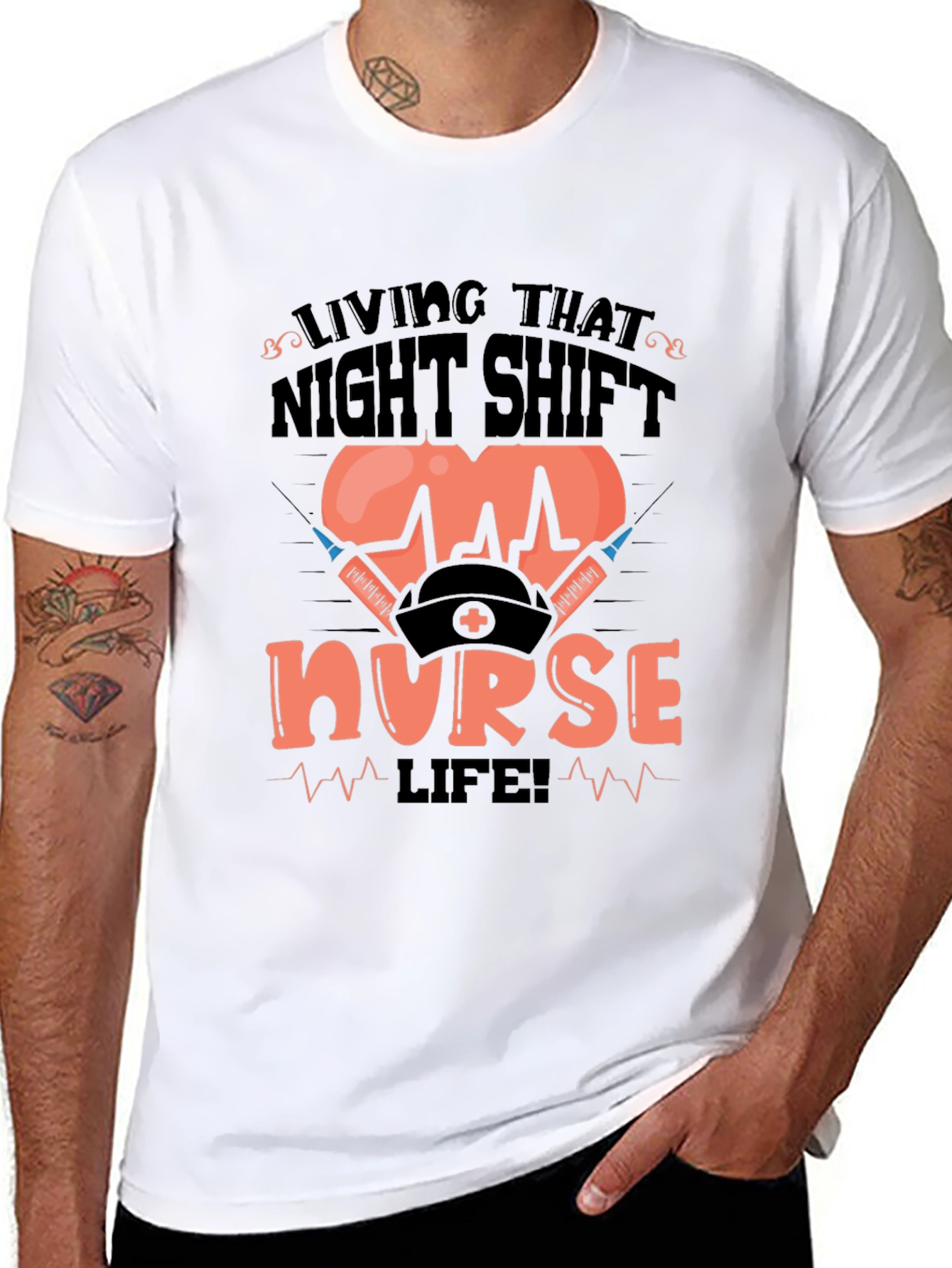 Camiseta Living That Night Shift Nurse Life!