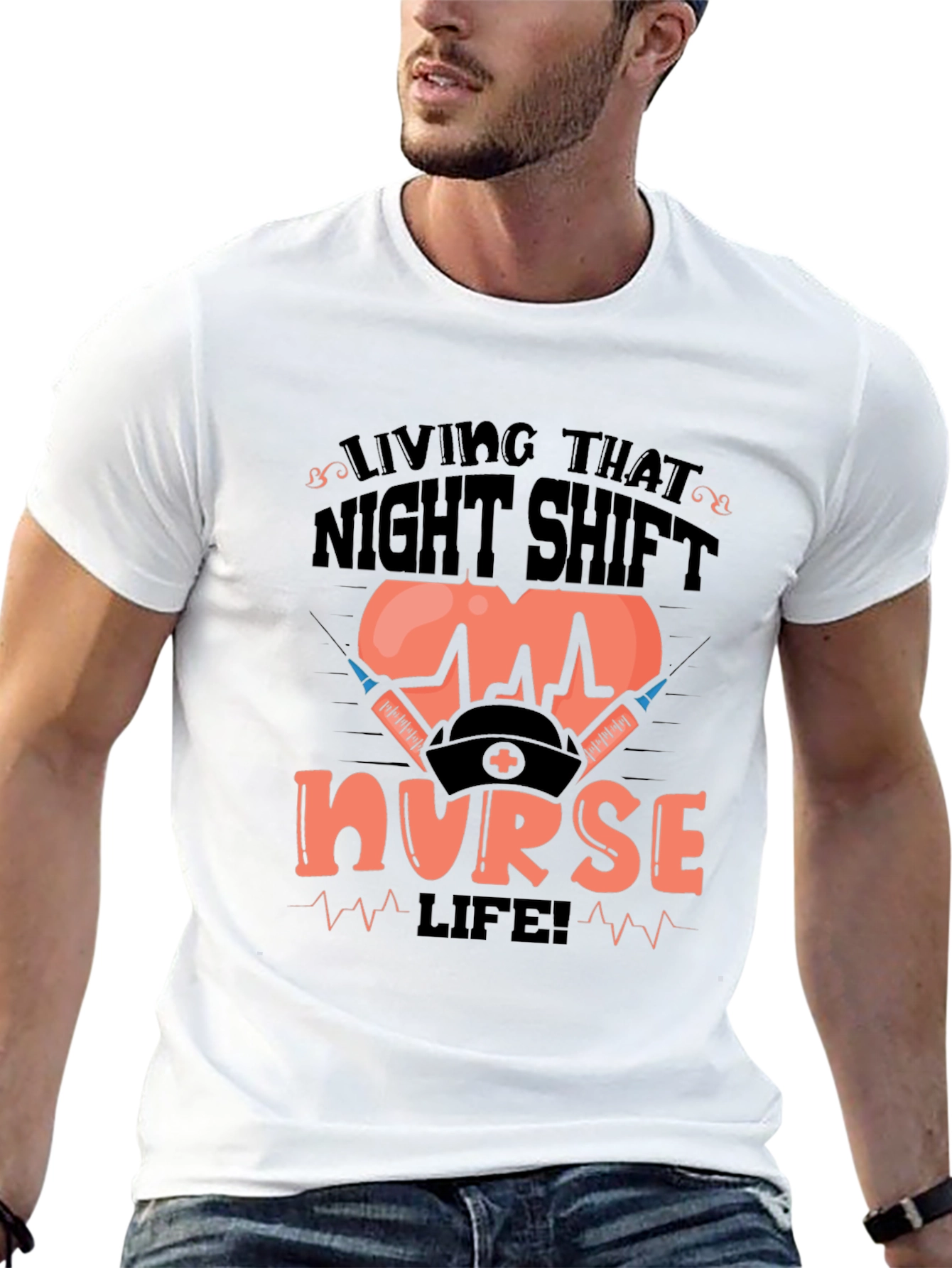 Camiseta Living That Night Shift Nurse Life!