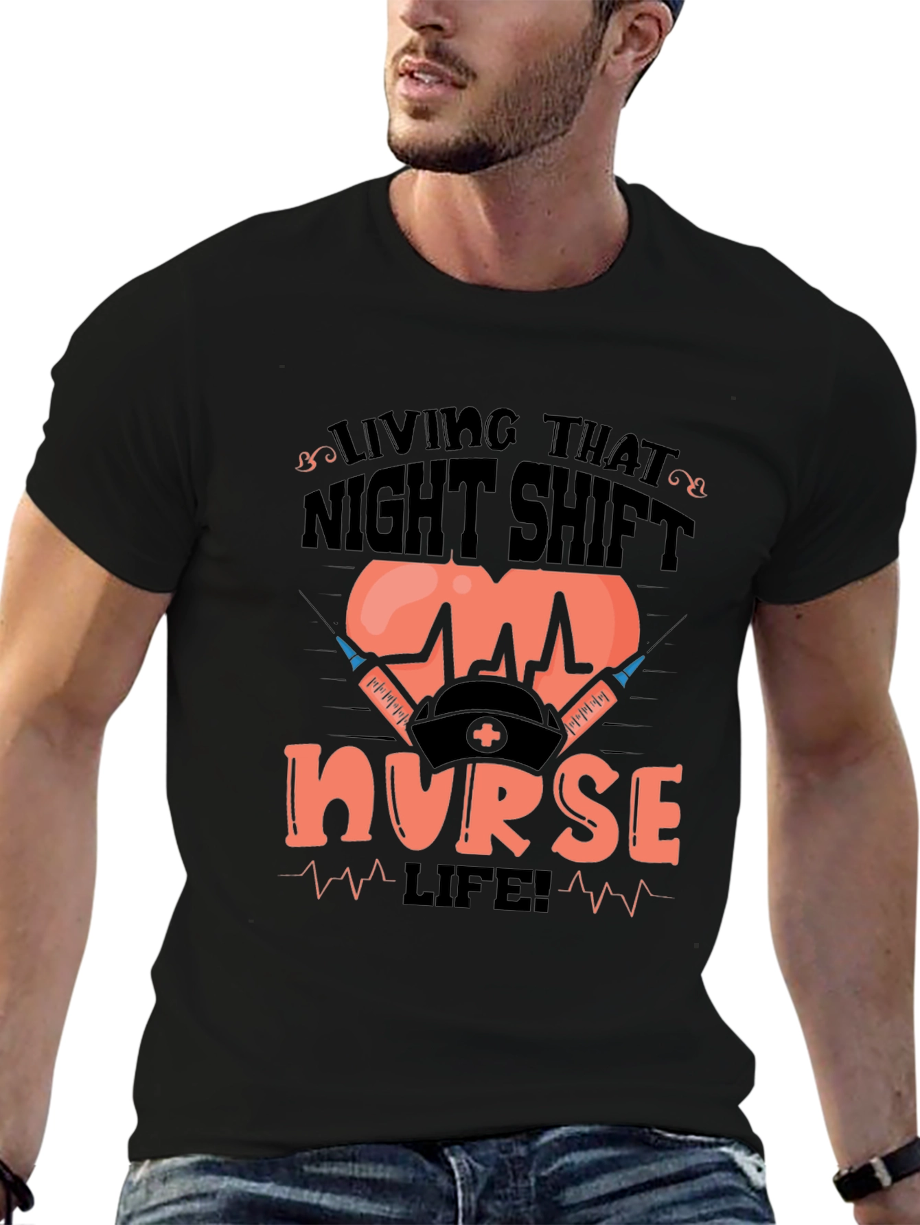 Camiseta Living That Night Shift Nurse Life!