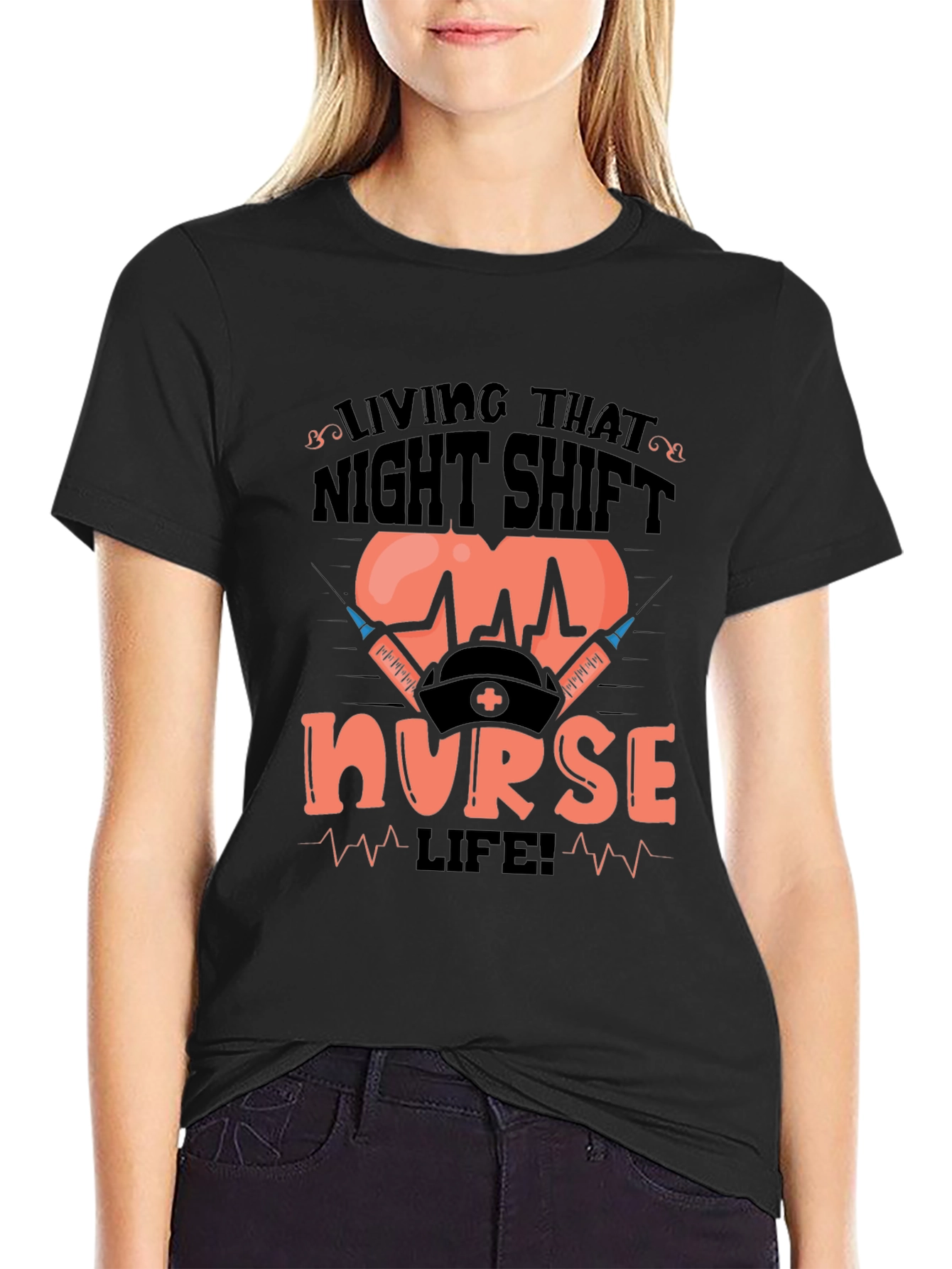 Camiseta Living That Night Shift Nurse Life!