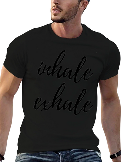 Camiseta Negra Relax Inhale Exhale Algodón Unisex