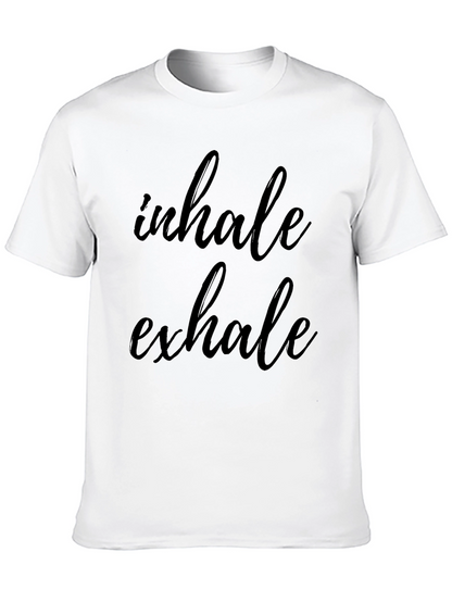 Camiseta Negra Relax Inhale Exhale Algodón Unisex
