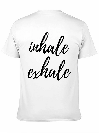 Camiseta Negra Relax Inhale Exhale Algodón Unisex