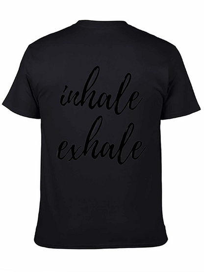 Camiseta Negra Relax Inhale Exhale Algodón Unisex