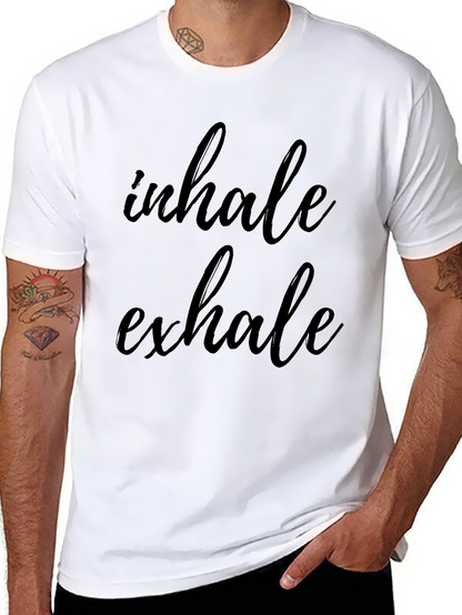 Camiseta Negra Relax Inhale Exhale Algodón Unisex