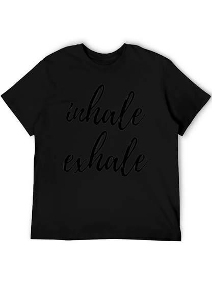 Camiseta Negra Relax Inhale Exhale Algodón Unisex