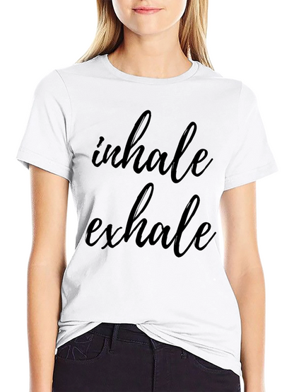 Camiseta Negra Relax Inhale Exhale Algodón Unisex