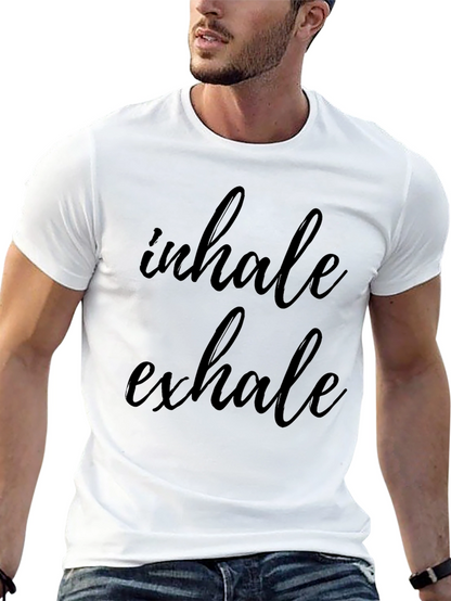 Camiseta Negra Relax Inhale Exhale Algodón Unisex