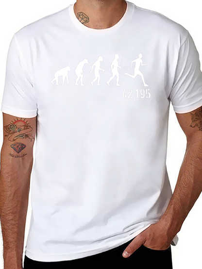 Camiseta Negra Evolución Running Maratón 42195 Km