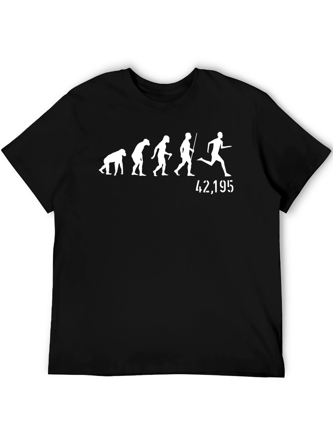 Camiseta Negra Evolución Running Maratón 42195 Km