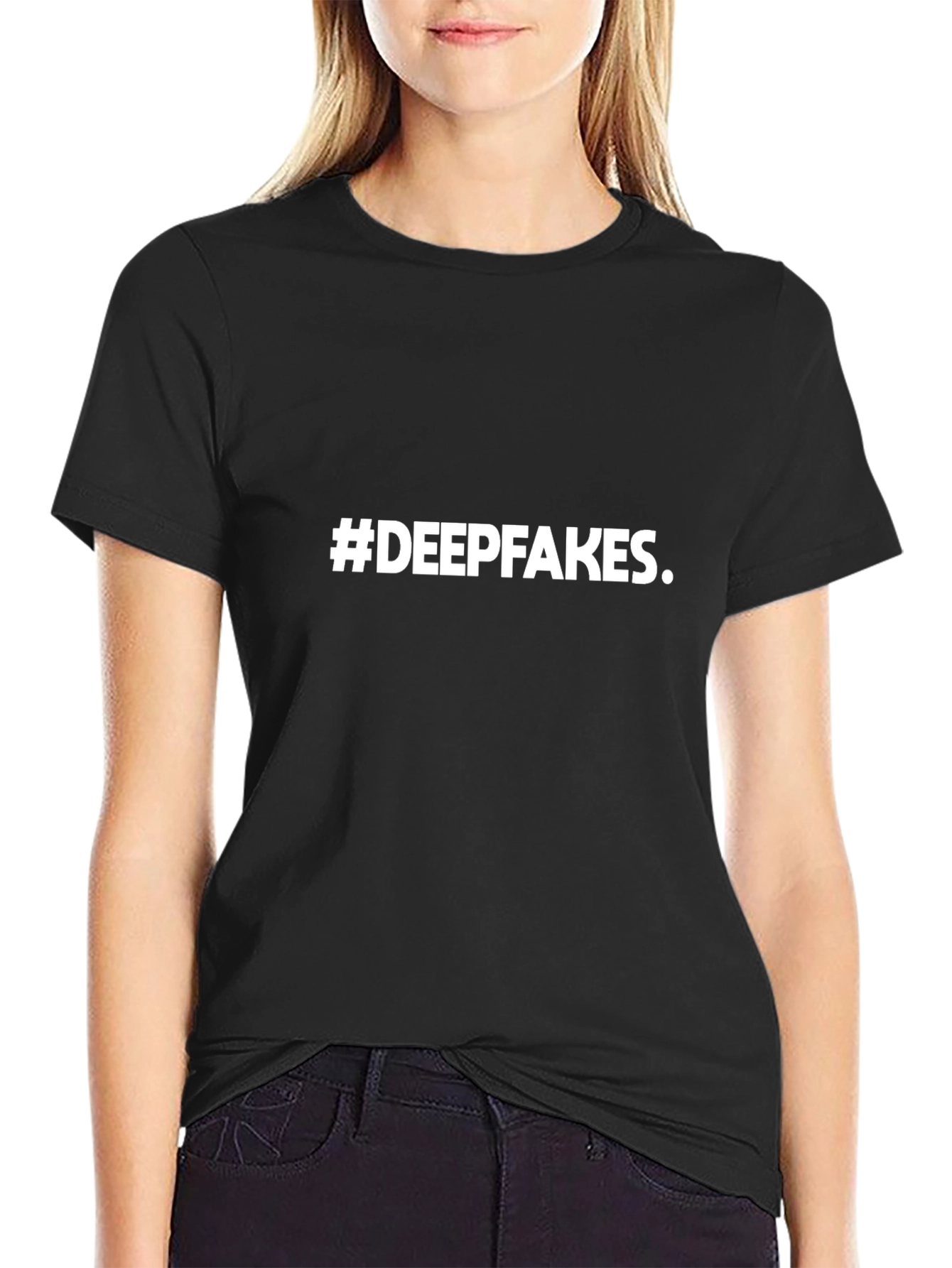 Camiseta Negra #DEEPFAKES - Estilo Casual