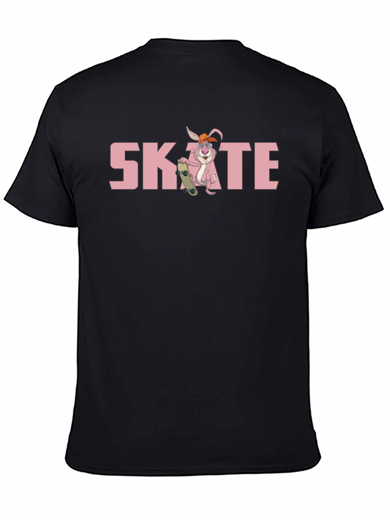 Camiseta Negra con Diseño de Conejo Skate