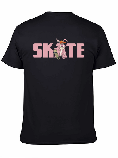 Camiseta Negra con Diseño de Conejo Skate