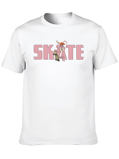 Camiseta Negra con Diseño de Conejo Skate