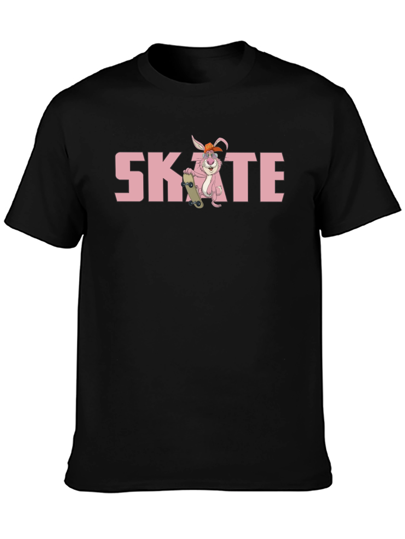 Camiseta Negra con Diseño de Conejo Skate