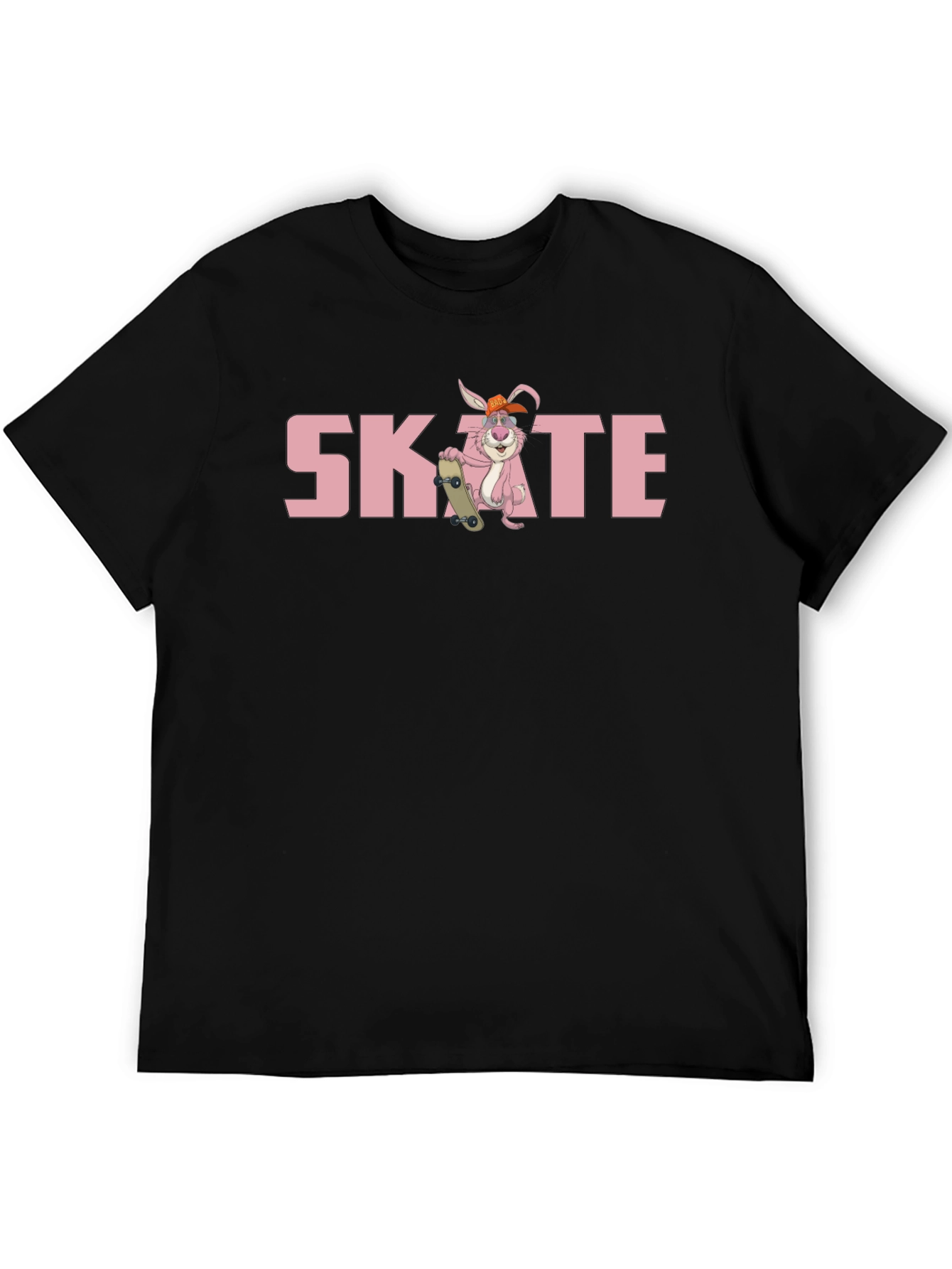 Camiseta Negra con Diseño de Conejo Skate