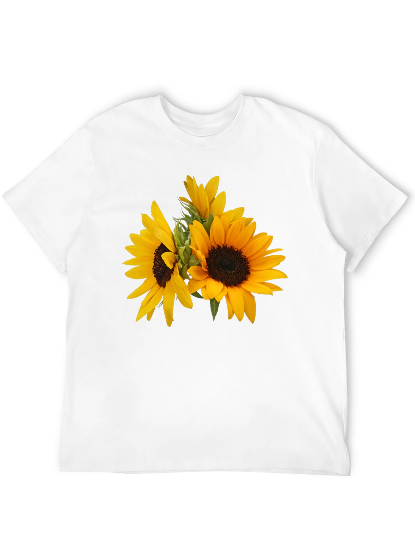 Camiseta Negra con Girasoles Estampados