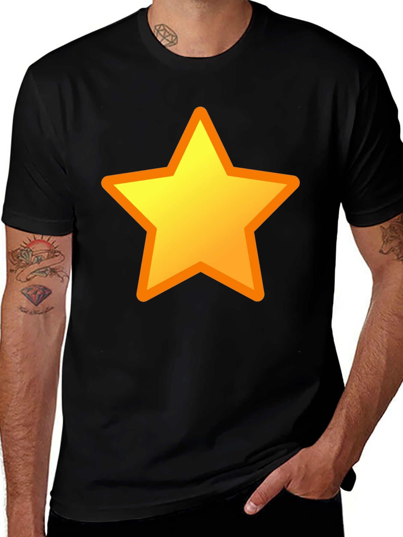Camiseta Negra con Estrella Amarilla