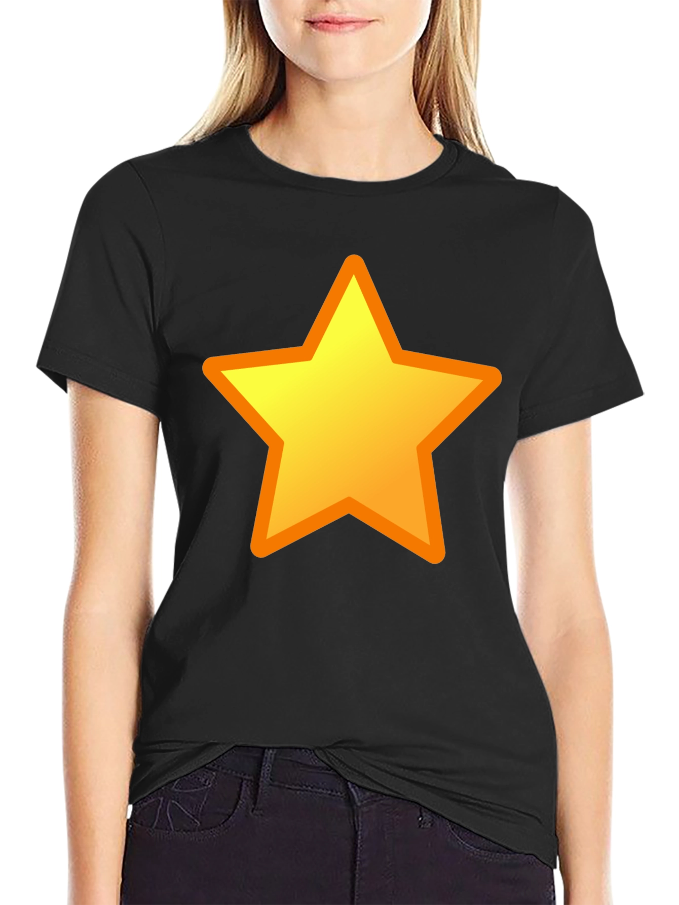 Camiseta Negra con Estrella Amarilla