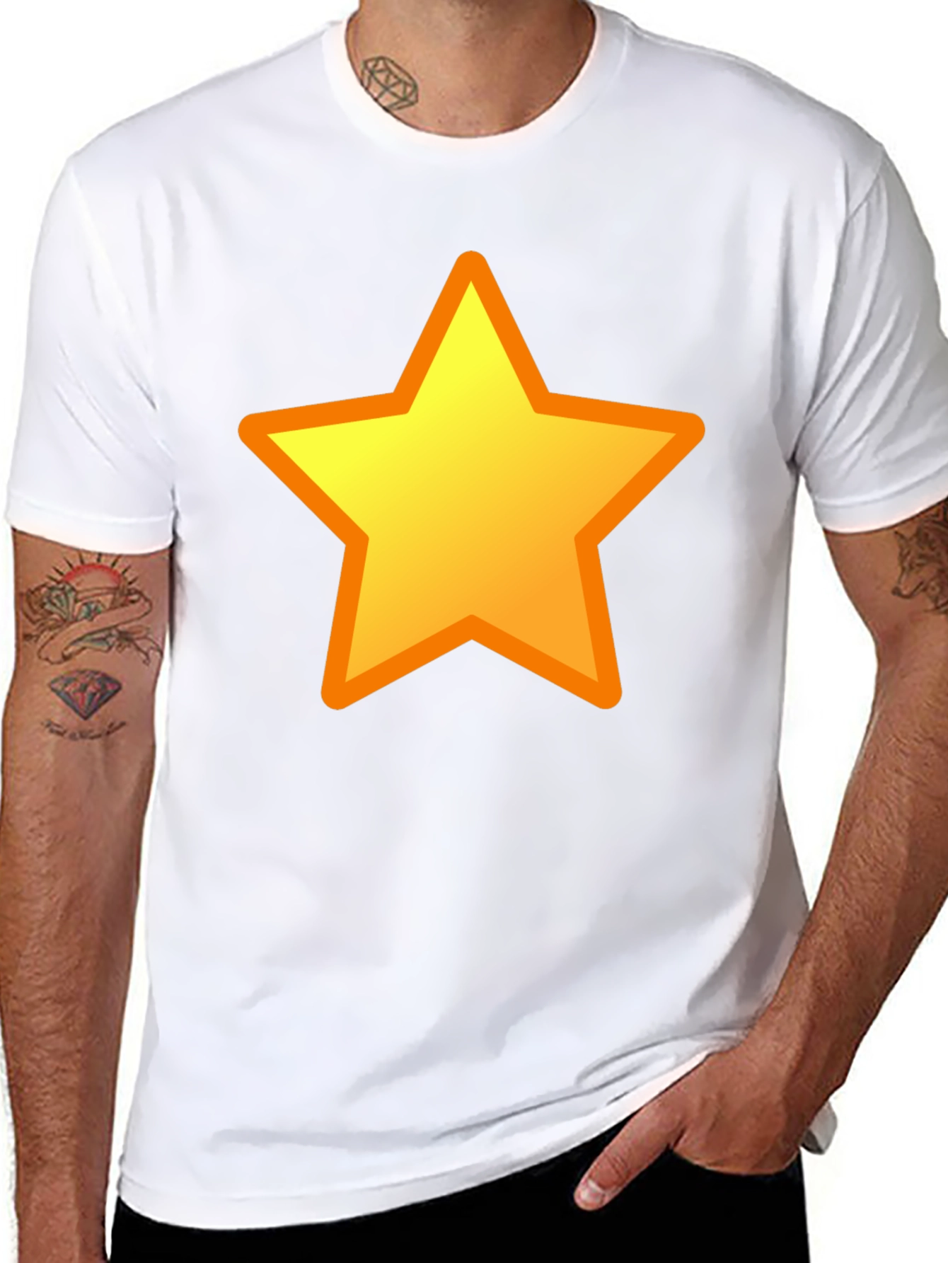 Camiseta Negra con Estrella Amarilla
