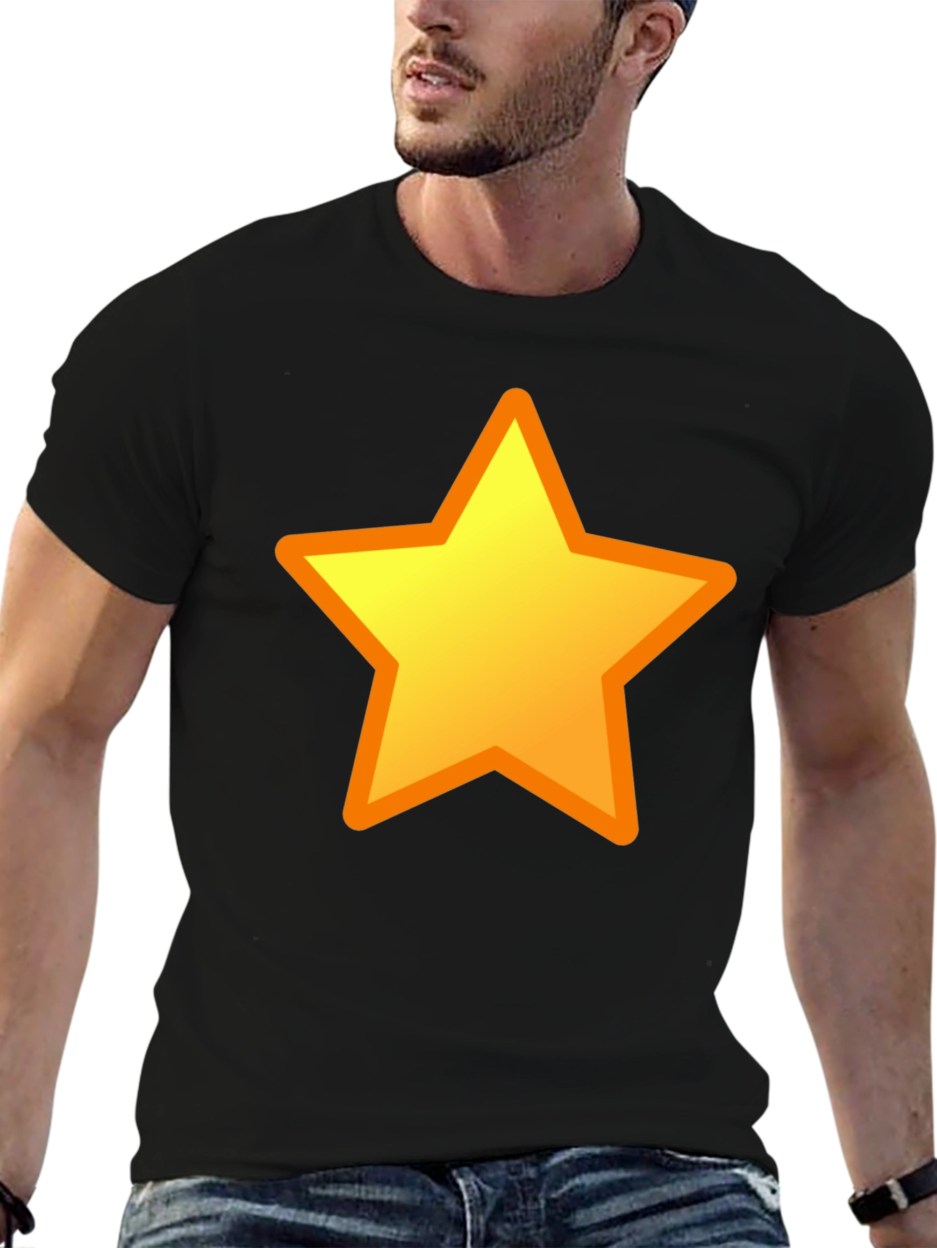 Camiseta Negra con Estrella Amarilla